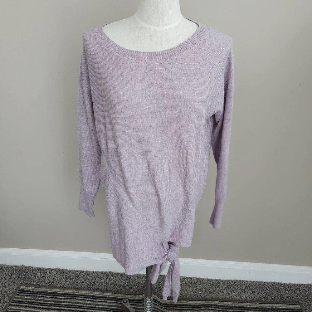 J Crew Women's Size S Purple Crew Neck Sweater Tie on Bottom